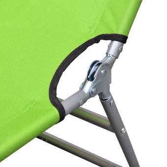 vidaXL Chaise longue pliable Acier enduit de poudre Vert pomme vidaXL Chaise longue pliable Acier enduit de poudre Vert pomme