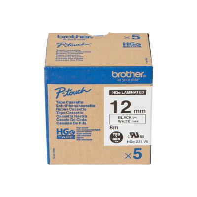 Brother HGE231V5 - gelamineerde tape - 5 rol(len)