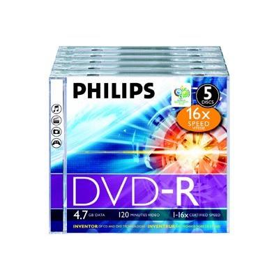 Philips DM4S6J05F - DVD-R x 5 - 4.7 Go - support de stockage