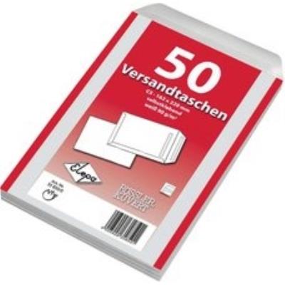 Elepa - pochettes d'expédition offset blanches c5 90 g m2, autocollantes, poids net 8,0 g, intérieur gris petit emballage, cont