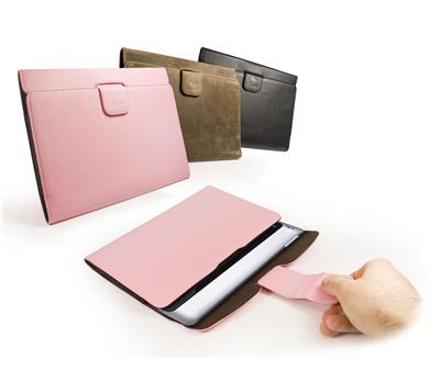 Tuff-Luv Pochette Pull-tab en cuir pour Tablette Sony S1 - Rose