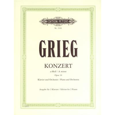 Partitions classique EDITION PETERS GRIEG EDVARD - PIANO CONCERTO IN A MIN OP.16 - 2 PIANOS Piano