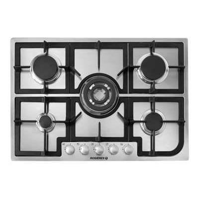 Rosières RTG75SQFRB - Table de cuisson au gaz - 5 plaques de cuisson - largeur : 75 cm - profondeur : 51 cm - blanc