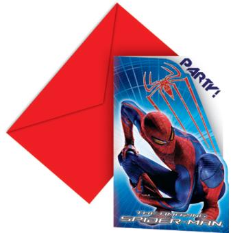 SPIDERMAN anniversaire Invitations Pack de 6 avec enveloppes