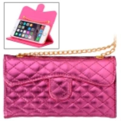 Iphone 6:Coque Housse Cuir PU Magenta Matelassé Sac à Main