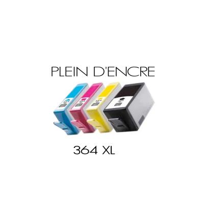 Lot De 4 Cartouches D'encre Compatibles HP 364 XL - Pour Photosmart, Deskjet, Wireless+ - Multicouleur - Neuf
