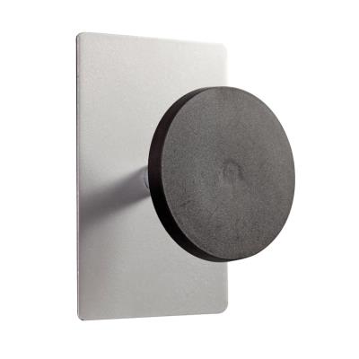 Alba patere magnetique simple - coloris gris metal et noir