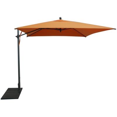 Parasol carré déporté coloris orange - Dim : H 250 x D 260 x 260/4 cm -PEGANE-