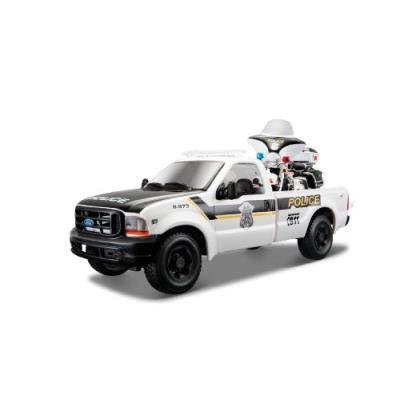 Maisto 532186 - 1 24 harley davidson ford f-350 superduty pickup 1999 (police) and flhtpi electra glide 2004