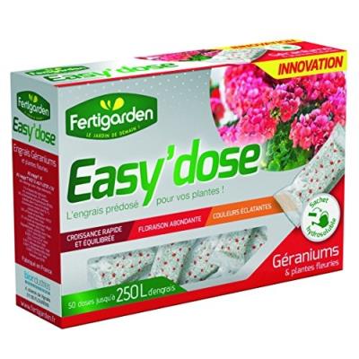 Engrais Easy'Dose Géraniums, Rosiers Et Toutes Plantes Fleuries - 50 Sachets Monodoses Hydrosolubles