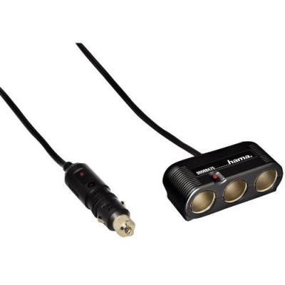 Hama Répartiteur triple pour prise allume-cigare 12 V Noir