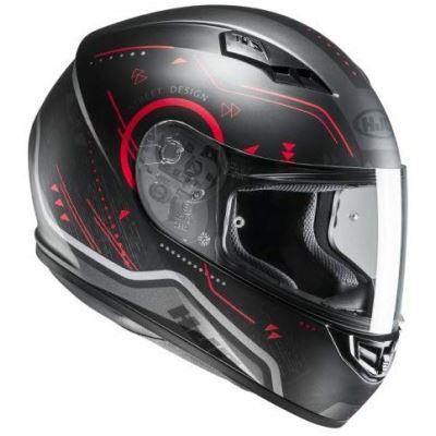 HJC Casque Moto CS 15 Safa MC1SF, Noir/Rouge, Taille S