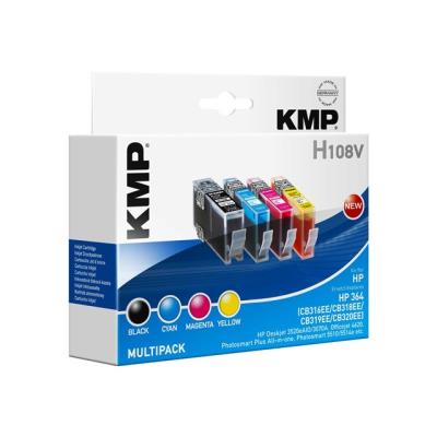 KMP MULTIPACK H108V - 4 - zwart, geel, cyaan, magenta - inktcartridge (alternatief voor: HP 364)