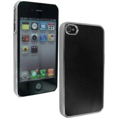 Coque aspect chrome et aluminium brossé noir Apple iPhone 4 et 4S
