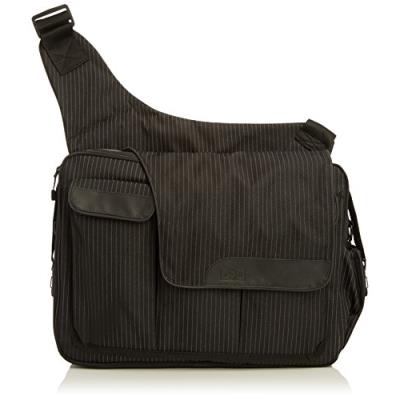 Diaper dude pinstripe messenger ii bag, schwarz