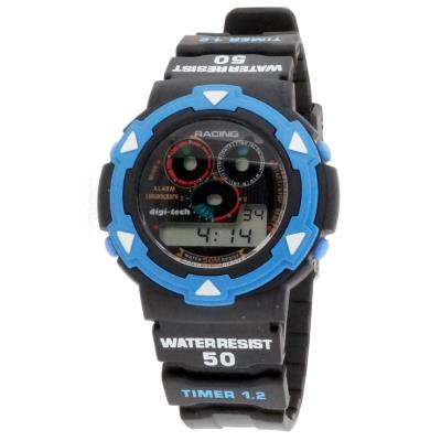Montre Digi-Tech /DT102921 en Caoutchouc Noir