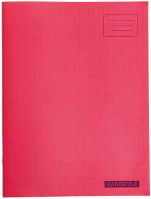 Majuscule - Cahier Piqure 96P Couverture Pp 24X32 Seyes Rouge