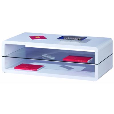 Table basse Xono coloris blanc laqué, 120 x 60 x 40 cm -PEGANE-