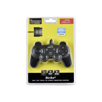 SPEEDLINK Strike2 SL-4207-SBK - Manette de jeu - filaire - noir - pour Sony PlayStation 2