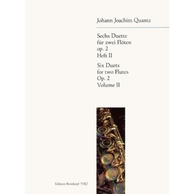 Partitions classique EDITION BREITKOPF QUANTZ J.J. - SECHS DUETTE OP. 2, HEFT II - 2 FLUTES Flûte traversière