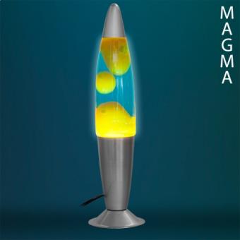 Lampe Fisura LT1193 à lave avec base chromée, liquide orange et lave orange  - Lampe à poser - Achat & prix