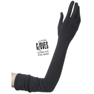 Paire de gants noirs 60 cm (Lycra)