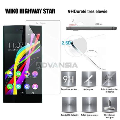 WIKO HIGHWAY STAR Vitre protection d'ecran en verre trempé incassable Tempered Glass
