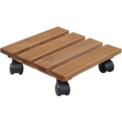 Porte plantes à roulettes en bois