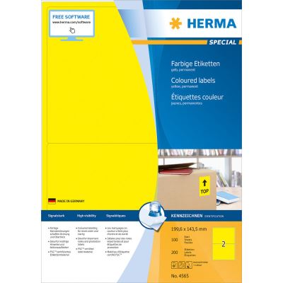 herma herma etiquette universelle special, 199,6 x 143,5 mm, jaune noir