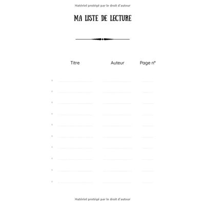Carnet de Lecture : Carnet de Lecteur & Lectrice / Mon Journal de Lecture à  Remplir - 108 pages Format 15 x 22 cm