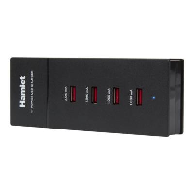 Hamlet XPW45000H - Netspanningsadapter - 4 uitgangsaansluitingen (USB)