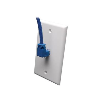 Tripp Lite 10ft Cat6 Gigabit Molded Patch Cable RJ45 Right Angle Up to Straight M/M Blue 10' - verbindingskabel - 3 m - blauw