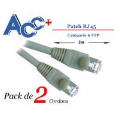 Câble Ethernet RJ45 Cat.6 - Blindé - 2M - Ivoire