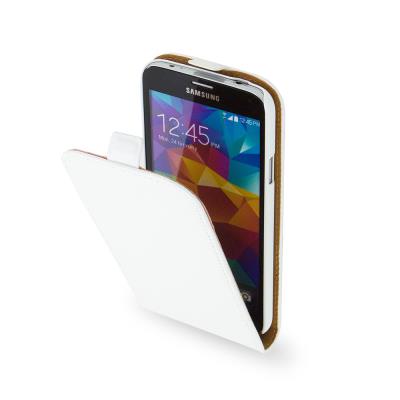 Etui cuir flip blanc pour samsung galaxy s5 swiss charger scp10170w
