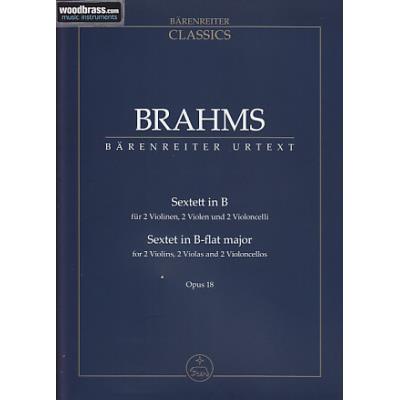 Partitions classique BARENREITER BRAHMS - SEXTETT IN B OP.18 NOUVEAUTE Format poche