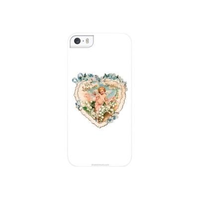 Muvit angel heart - Achterzijde behuizing voor mobiele telefoon - wit - voor Apple iPhone 5, 5s