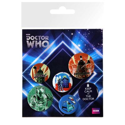 Set de Badges Doctor Who Retro