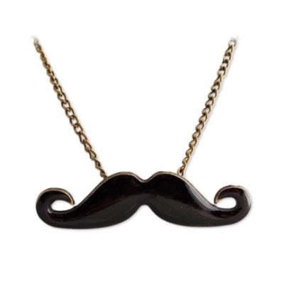 Long tour de cou pendentif moustache bijou fantaisie pas cher pendentif