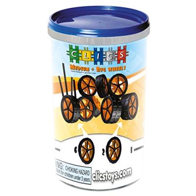 Clics - ck033 - jeu de construction - tube roues + axes - 6 medium + 2 grandes