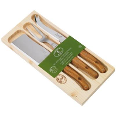 Laguiole jean dubost 97146 coffret bois naturel 3 pièces fromage