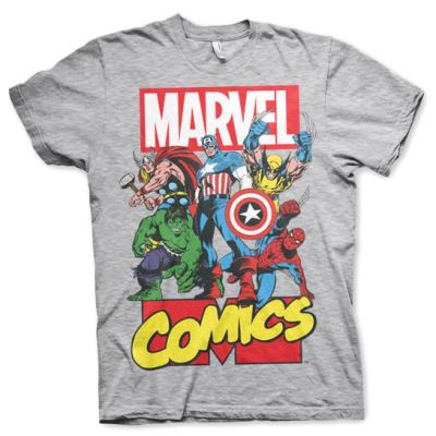 Marvel Comics Superheroes hommes gris T-shirt: Grand