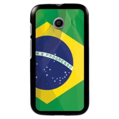 Coque noire pour Motorola Moto E motif drapeau brésil