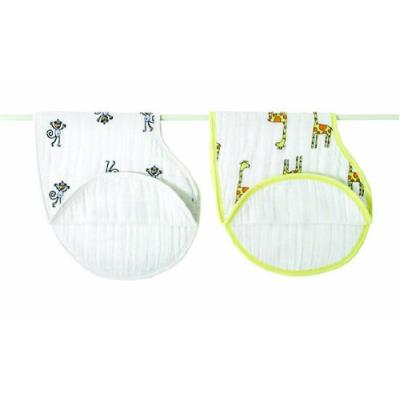 Aden + anais bavoirs d'épaule en mousseline - lot de 2 pièces - jungle jam