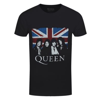 Queen T-Shirt Vintage Union Jack Homme Noir - Taille XXL