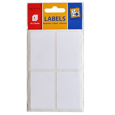 Etiquettes blanches 35x54 mm 6 feuilles à 4 pièces (paquet de 10)