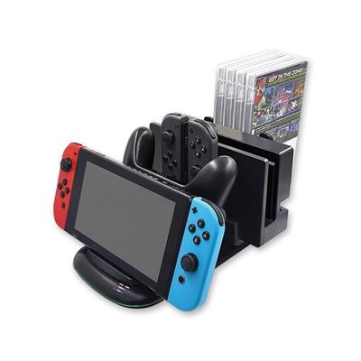 Station de charge 4-1 et Chargeur secteur USB-C UNDER CONTROL - Noir - Switch/Switch Lite