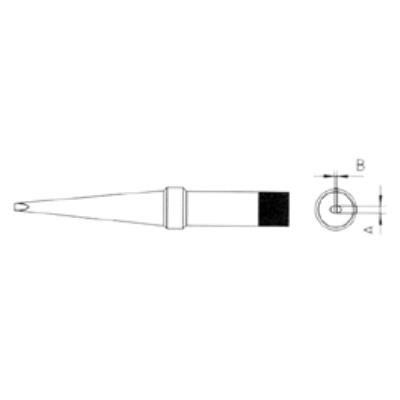 Weller 4PTL8-1 Panne de fer à souder forme longue Taille de la panne 2 mm Longueur de la panne 42 mm Contenu