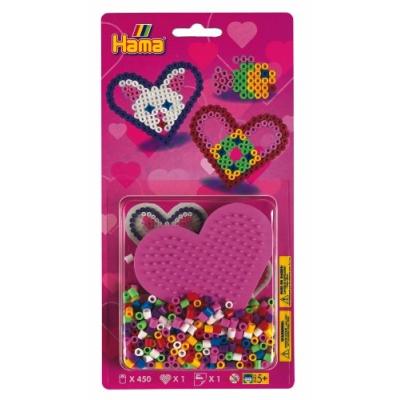 HAMA - 4148 - LOISIRS CRÉATIFS - PERLES ET BIJOUX - PT BLISTER: PLQ COEUR ROSE