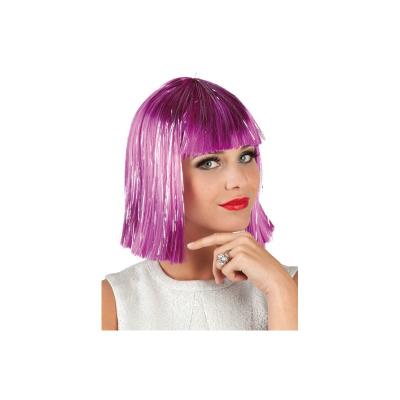 Perruque star gigi lamee violet lamee argent