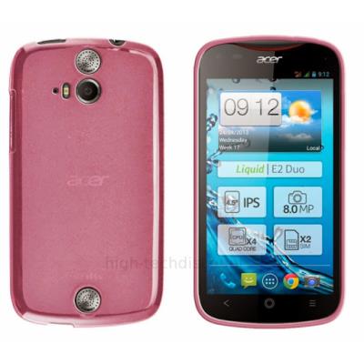 Housse etui coque pochette silicone gel fine pour Acer Liquid E2 Duo + film ecran - ROSE